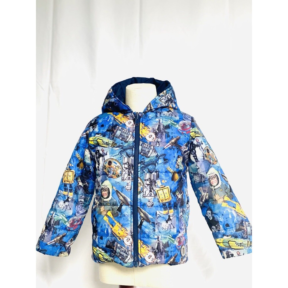 Jacket reversible for Kids European Brand Tuc Tuc Size 6-7 Youth, Space Monkey
